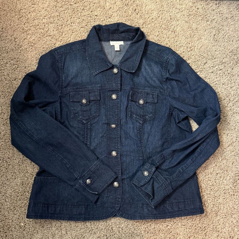 Vintage-Vibe Charter Club Dark Wash Denim Jacket